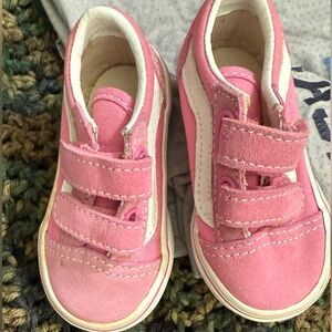 Vans Pink Kids Shoes with Velcro Straps